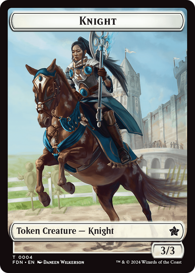 Human // Knight Double-Sided Token [Foundations Tokens]