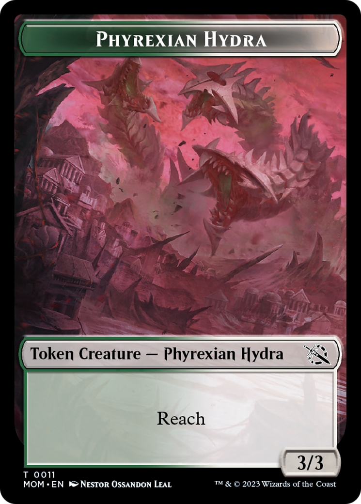 Monk // Phyrexian Hydra (11) Double-Sided Token [March of the Machine Tokens]