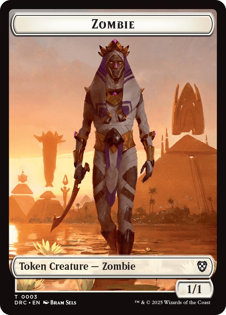 Vizier of Many Faces // Zombie (0003) Double-Sided Token [Aetherdrift Tokens]