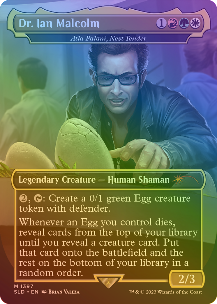 Dr. Ian Malcolm - Atla Palani, Nest Tender (Rainbow Foil) [Secret Lair Drop Series]