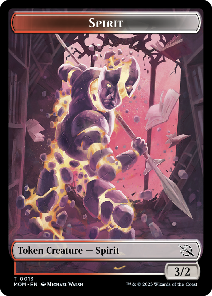 Warrior // Spirit (13) Double-Sided Token [March of the Machine Tokens]