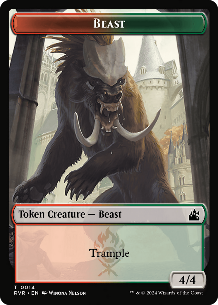 Saproling // Beast Double-Sided Token [Ravnica Remastered Tokens]