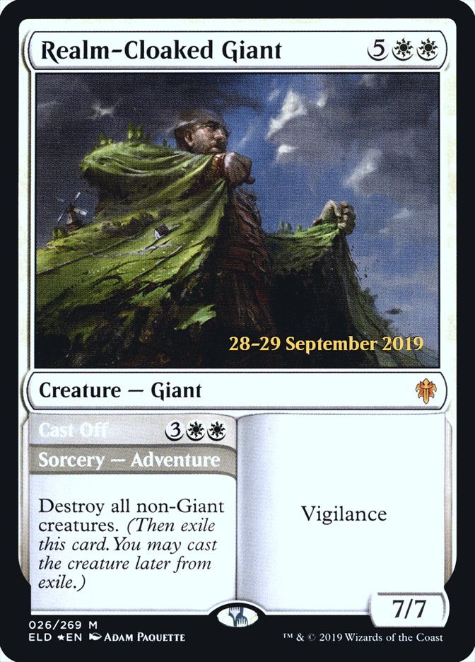 Realm-Cloaked Giant // Cast Off  [Throne of Eldraine Prerelease Promos]