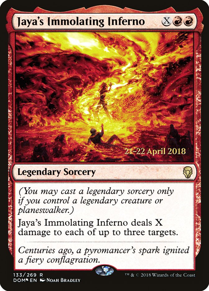 Jaya's Immolating Inferno  [Dominaria Prerelease Promos]