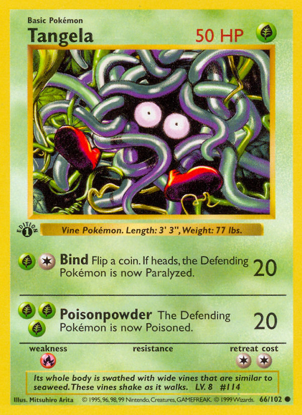 Tangela (66/102) (Shadowless) [Base Set 1st Edition]