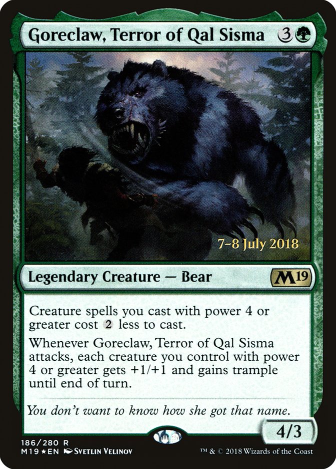 Goreclaw, Terror of Qal Sisma  [Core Set 2019 Prerelease Promos]