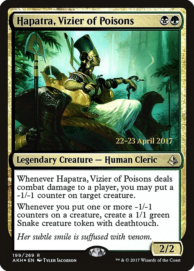 Hapatra, Vizier of Poisons  [Amonkhet Prerelease Promos]