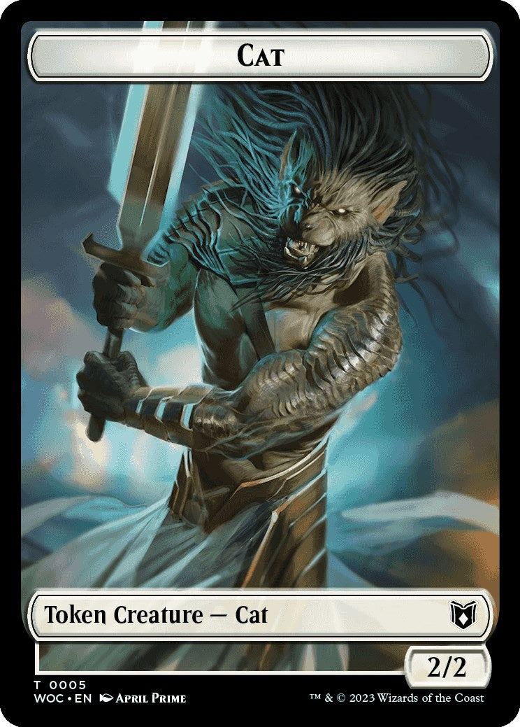 Cat (0005) // Human Double-Sided Token [Wilds of Eldraine Commander Tokens]