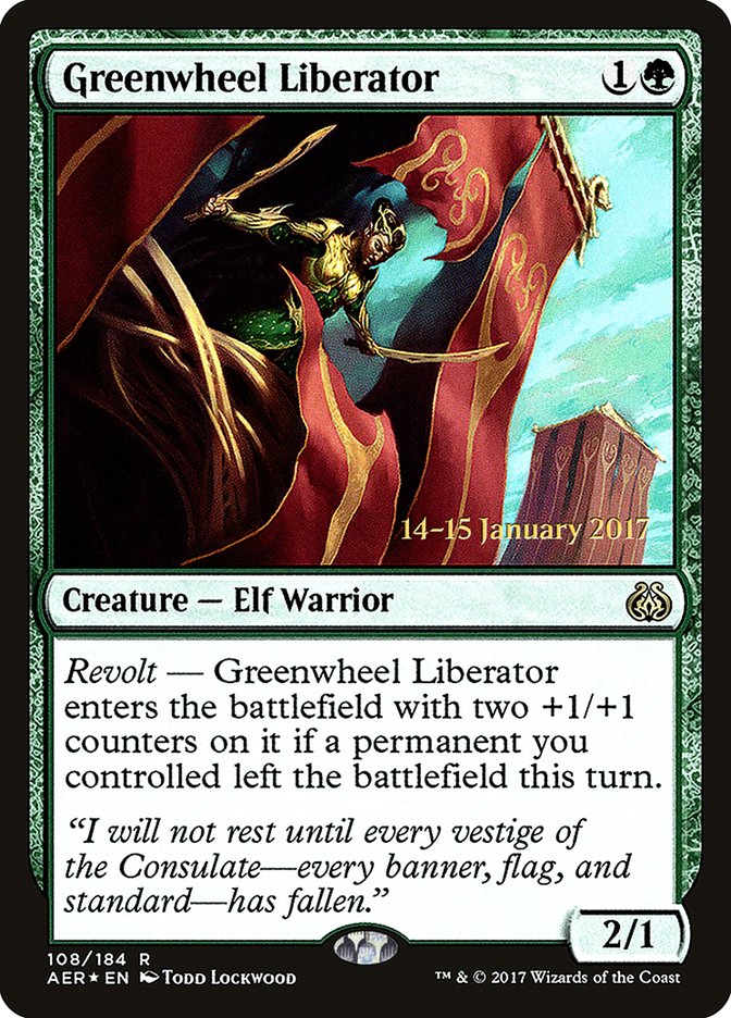 Greenwheel Liberator  [Aether Revolt Prerelease Promos]