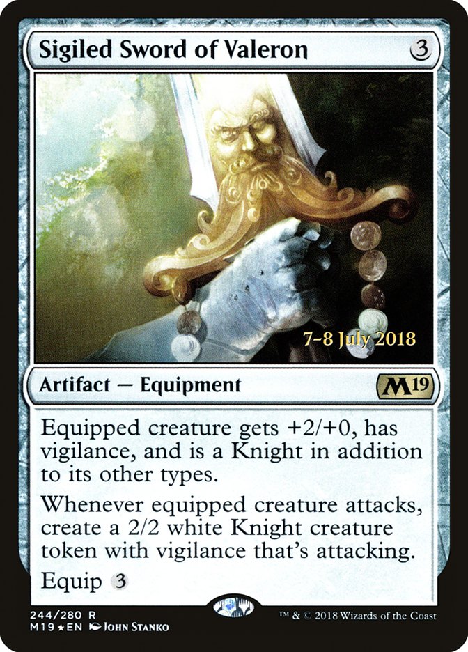 Sigiled Sword of Valeron  [Core Set 2019 Prerelease Promos]