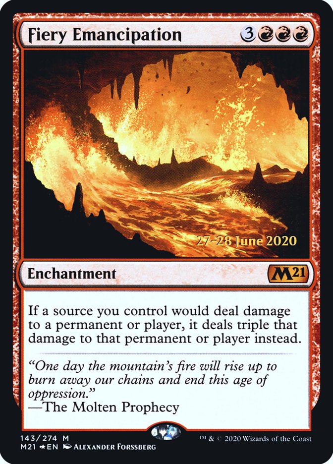 Fiery Emancipation  [Core Set 2021 Prerelease Promos]