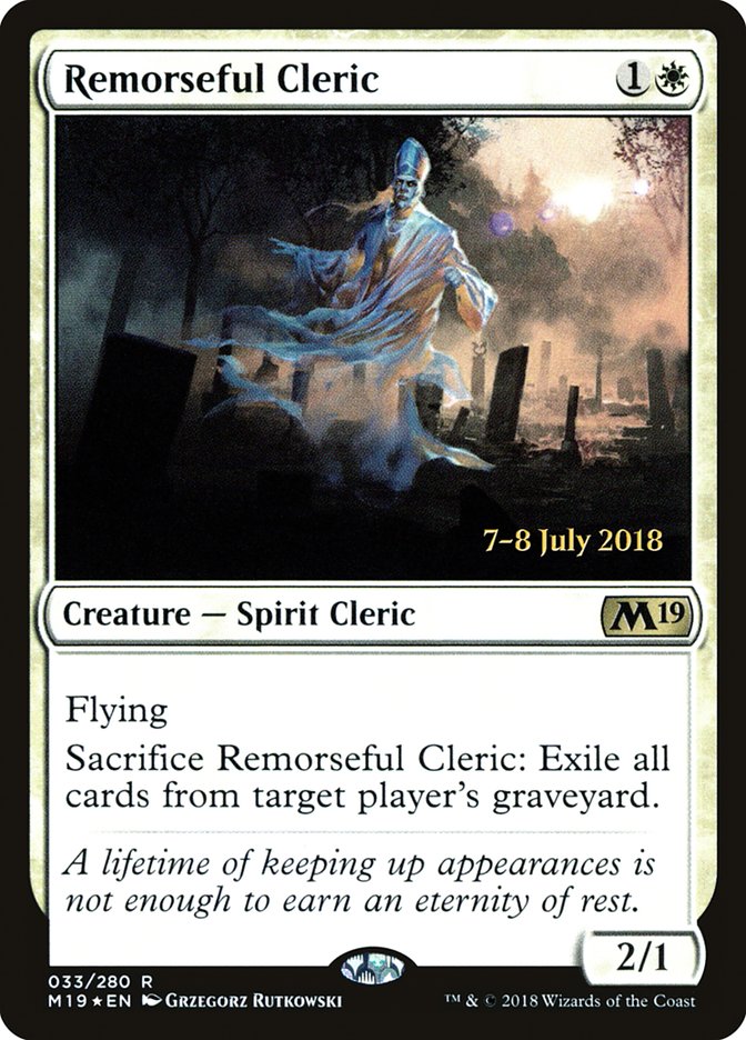 Remorseful Cleric  [Core Set 2019 Prerelease Promos]