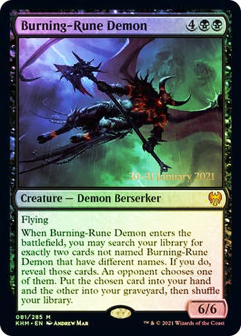 Burning-Rune Demon  [Kaldheim Prerelease Promos]