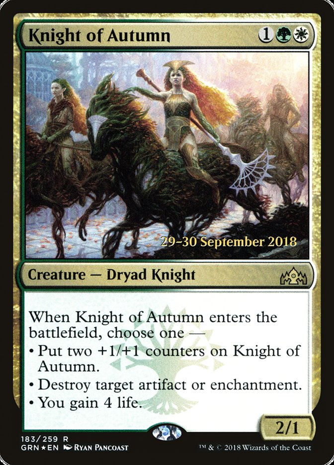 Knight of Autumn  [Guilds of Ravnica Prerelease Promos]