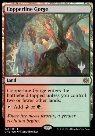 Copperline Gorge (Promo Pack) [Phyrexia: All Will Be One Promos]