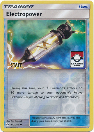 Electropower (172/214) (League Promo Staff) [Sun & Moon: Lost Thunder]