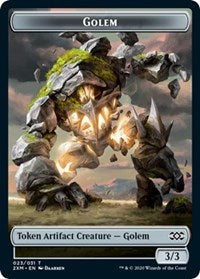 Golem // Human Soldier Double-sided Token [Double Masters Tokens]