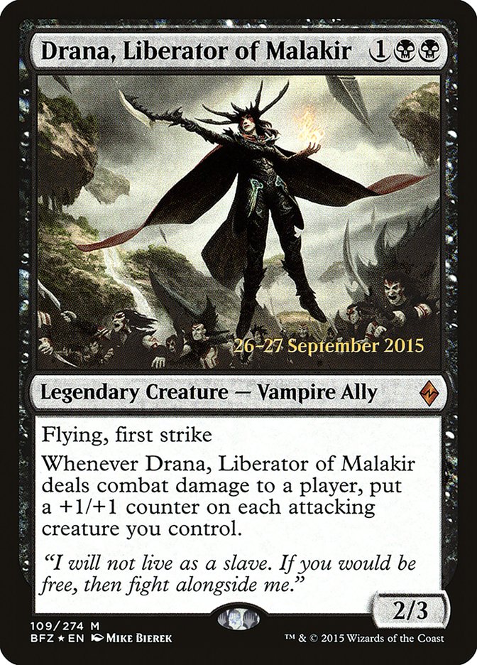 Drana, Liberator of Malakir  [Battle for Zendikar Prerelease Promos]