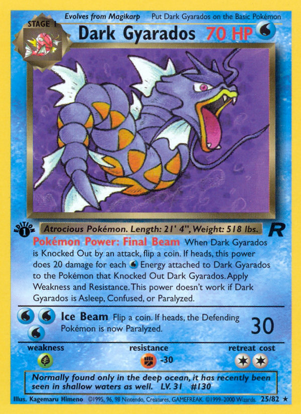 Dark Gyarados (25/82) [Team Rocket 1st Edition]