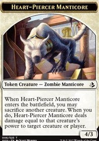 Heart-Piercer Manticore // Warrior Token [Amonkhet Tokens]