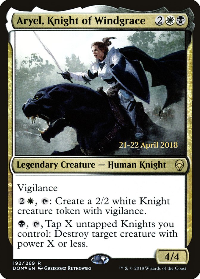 Aryel, Knight of Windgrace  [Dominaria Prerelease Promos]