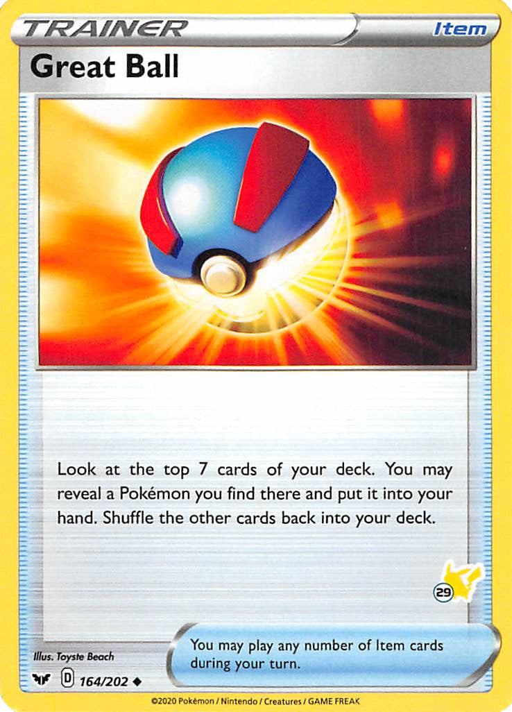 Great Ball (164/202) (Pikachu Stamp