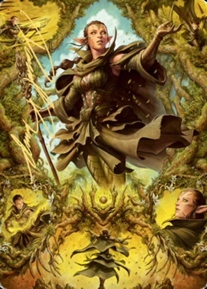 Nissa of Shadowed Boughs 2 Art Card (Gold-Stamped Signature) [Zendikar Rising Art Series]