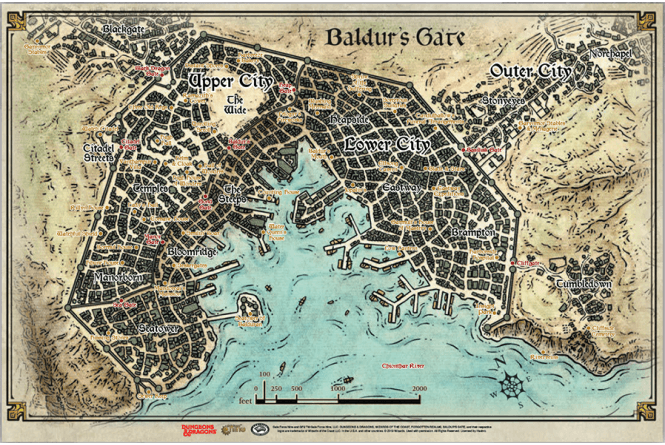 D&D: Game Mat - Baldur's Gate Map