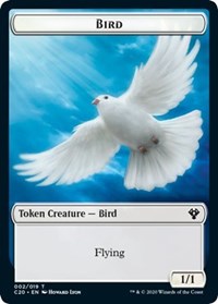 Bird // Dinosaur Cat Double-sided Token [Commander 2020 Tokens]