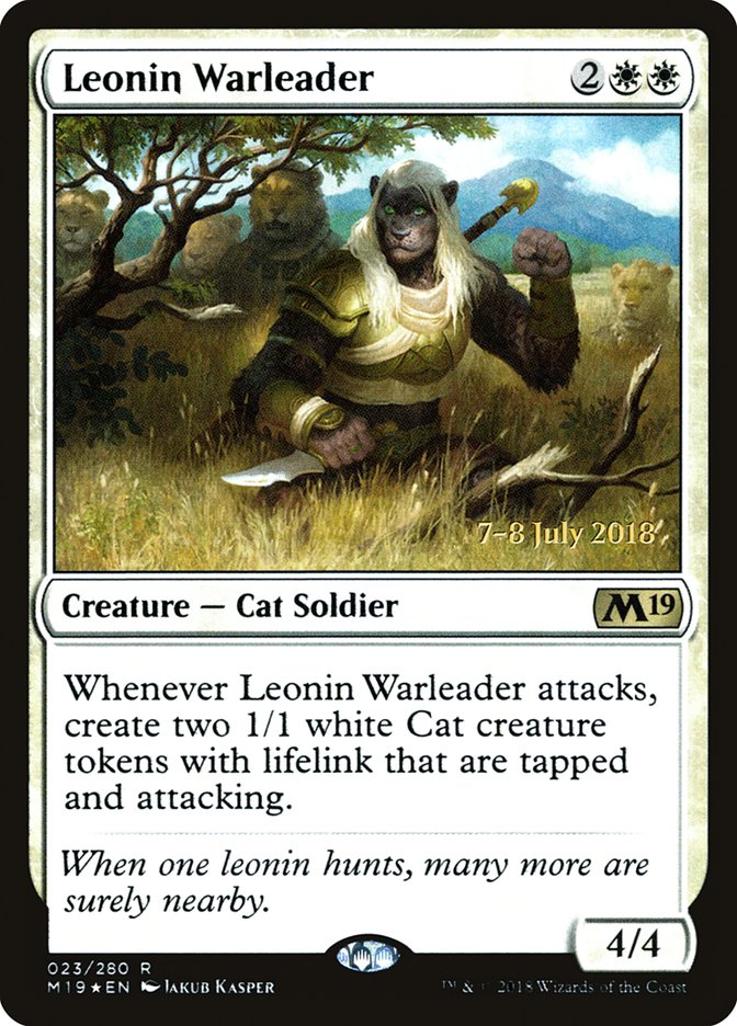 Leonin Warleader  [Core Set 2019 Prerelease Promos]